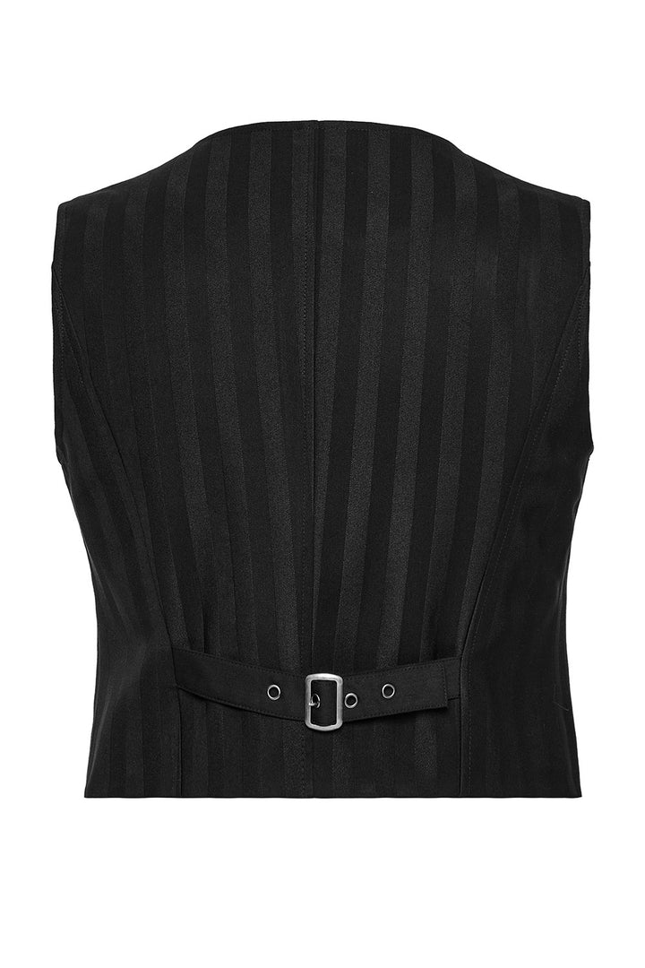 vintage goth vest with adjustable back buckle 