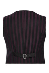 black and red striped vest