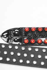 crocodile leather stamped belt 
