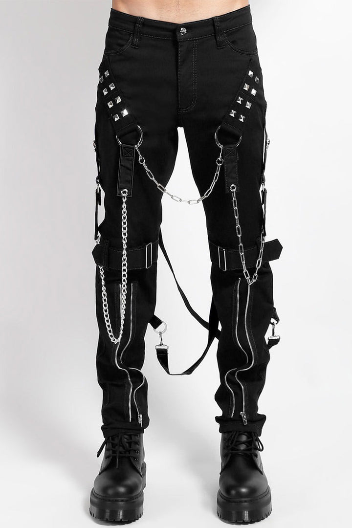 mens studded slim fit trousers
