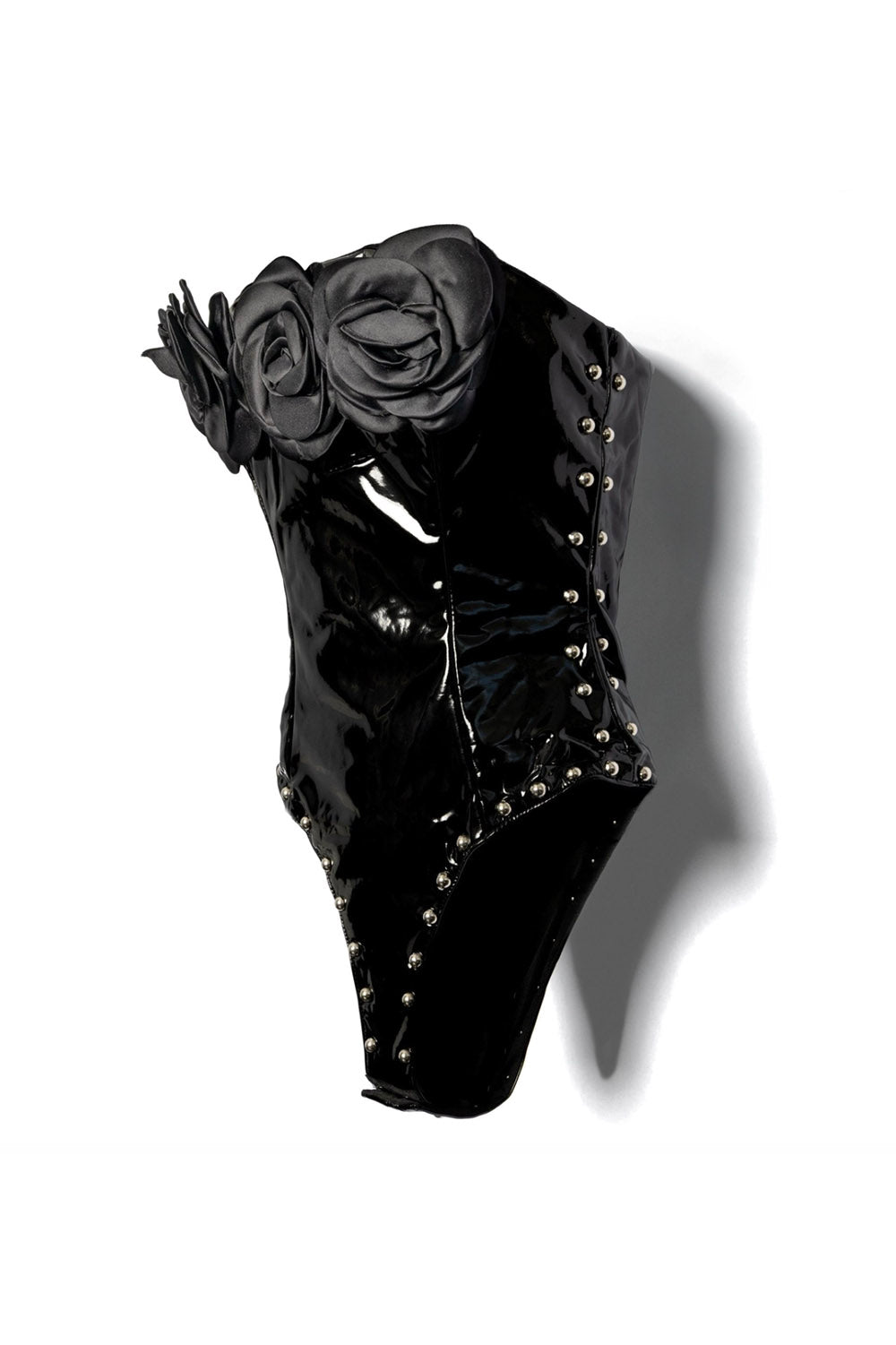 vegan leather strapless bodysuit