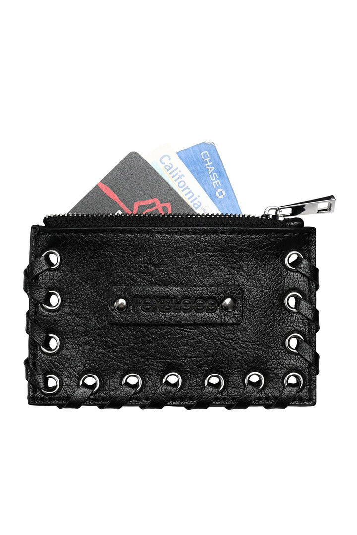 lace-up vegan leather coin purse by foxblood