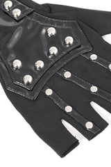 metal studded vegan leather grunge goth gloves