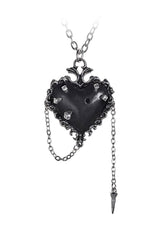 ornate romantic goth black heart punk necklace