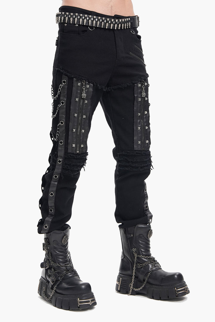 metal chain gothic jeans