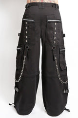 black cotton mall goth safety pin emo baggy pants for women