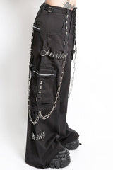 low-waisted mall goth safety pin emo baggy pants for women
