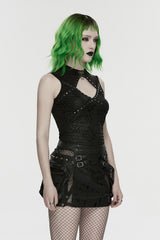 netted punk tank top with studs