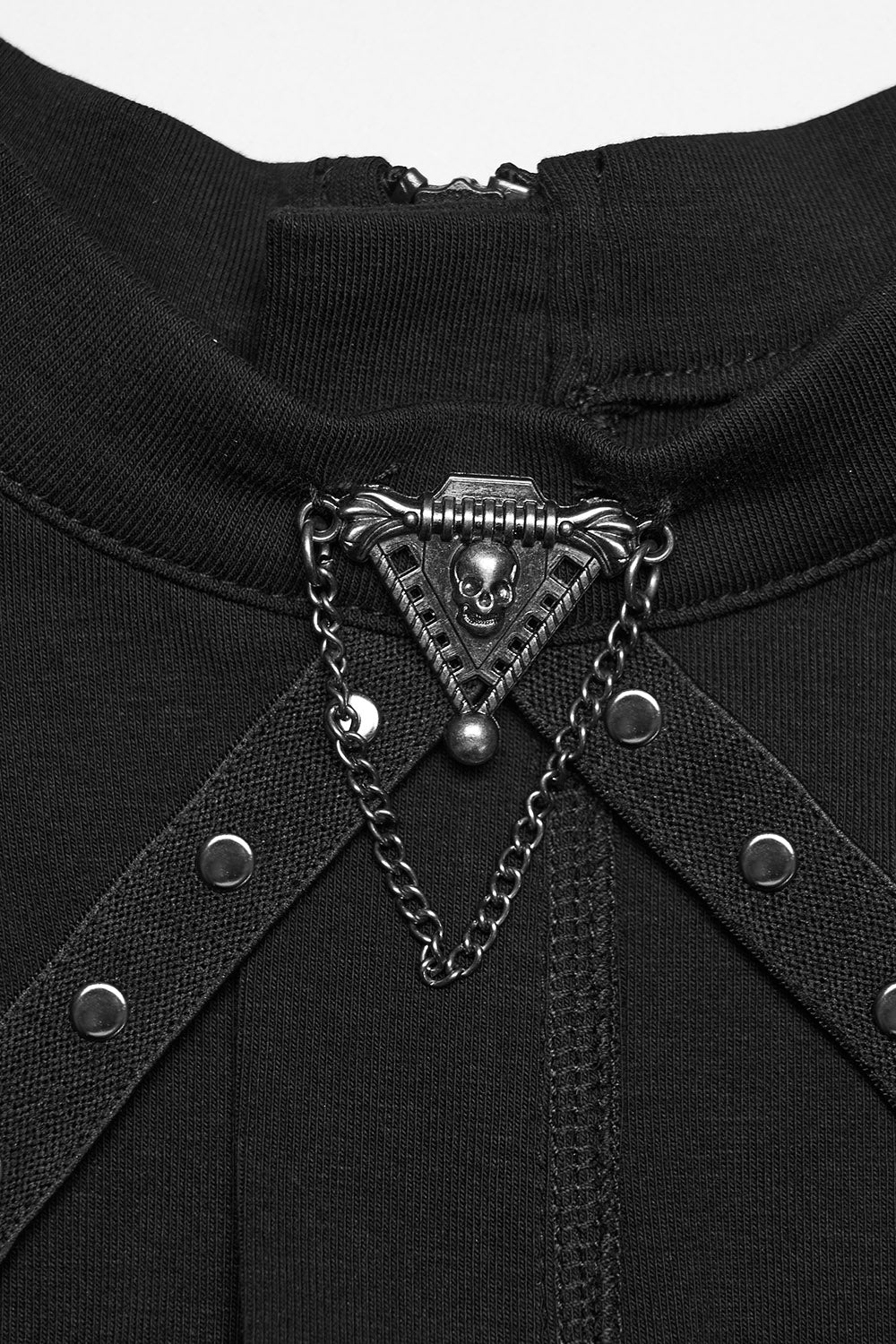 punk tank top with studs and skull charm