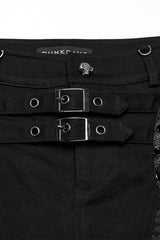 distressed buckle strap post apocalyptic shorts 