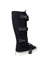 YRU emo studded black canvas punk sneakers