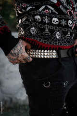 studded eyelet belt