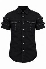 mens goth button up top