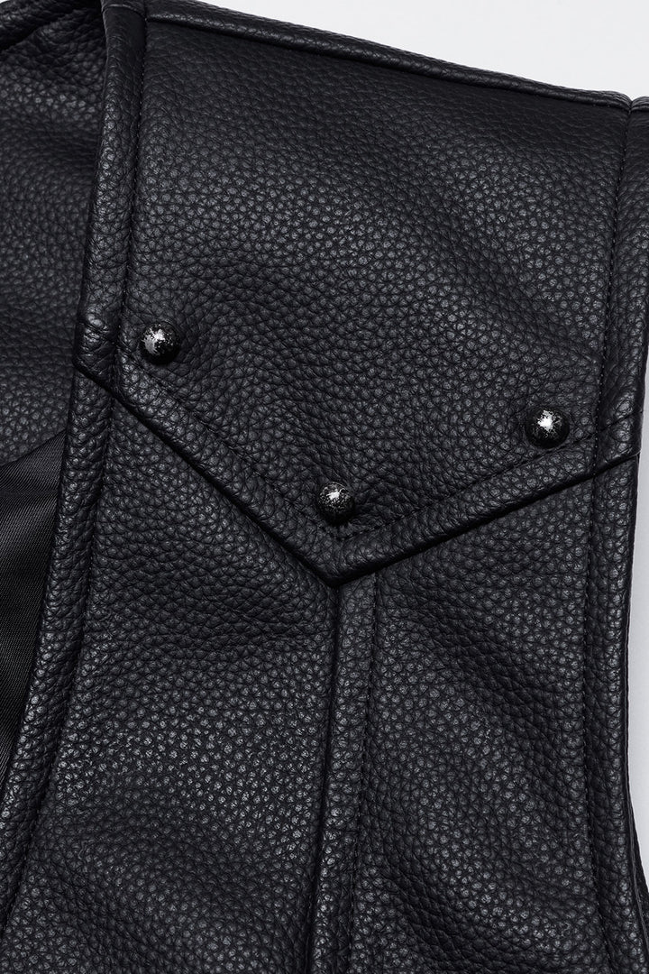 mens textured vegan leather vest