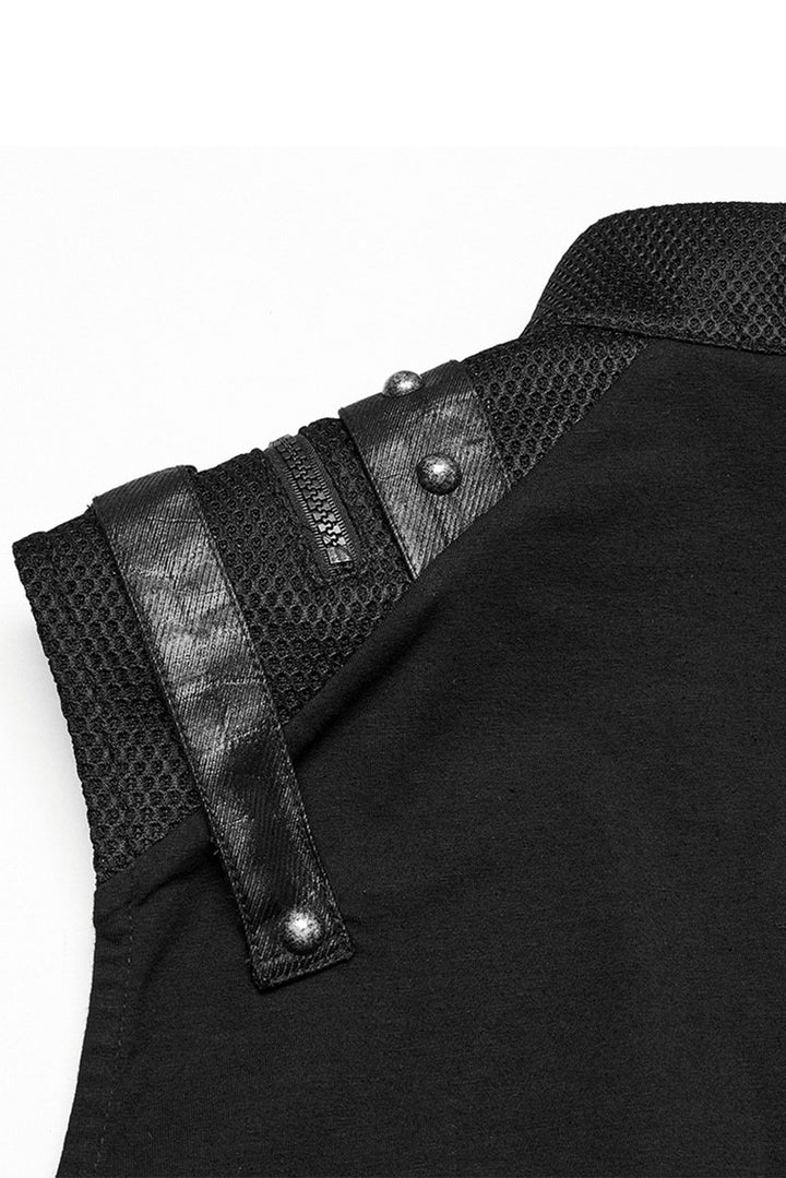 punk rave studded fishnet tank top