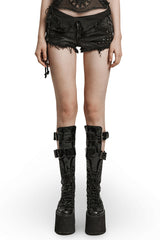shredded womens mini shorts