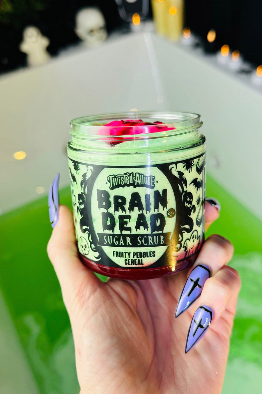 zombie themed halloween sugar scrub for body