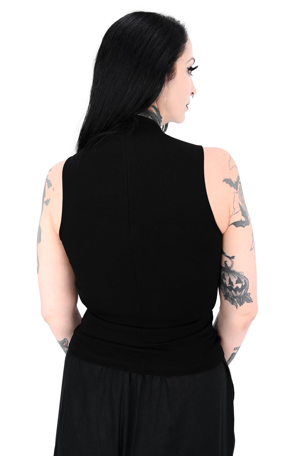 womens high collar tank top