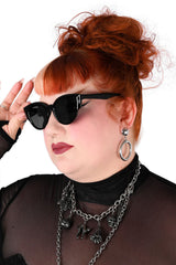 Goth punk cateye Foxblood black Marianna sunglasses for women