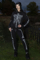 Vampire Freaks Dead Inside skeleton joggers for goth punk emo fashion lovers with creepy skeleton graphics and dark alternative streetwear style