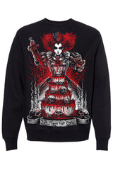 queen of hearts black cotton gothic sweater 