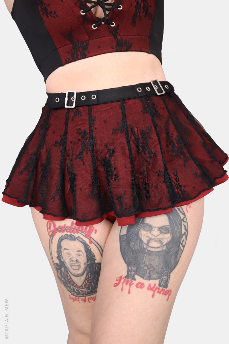 gothic lace swim skirt