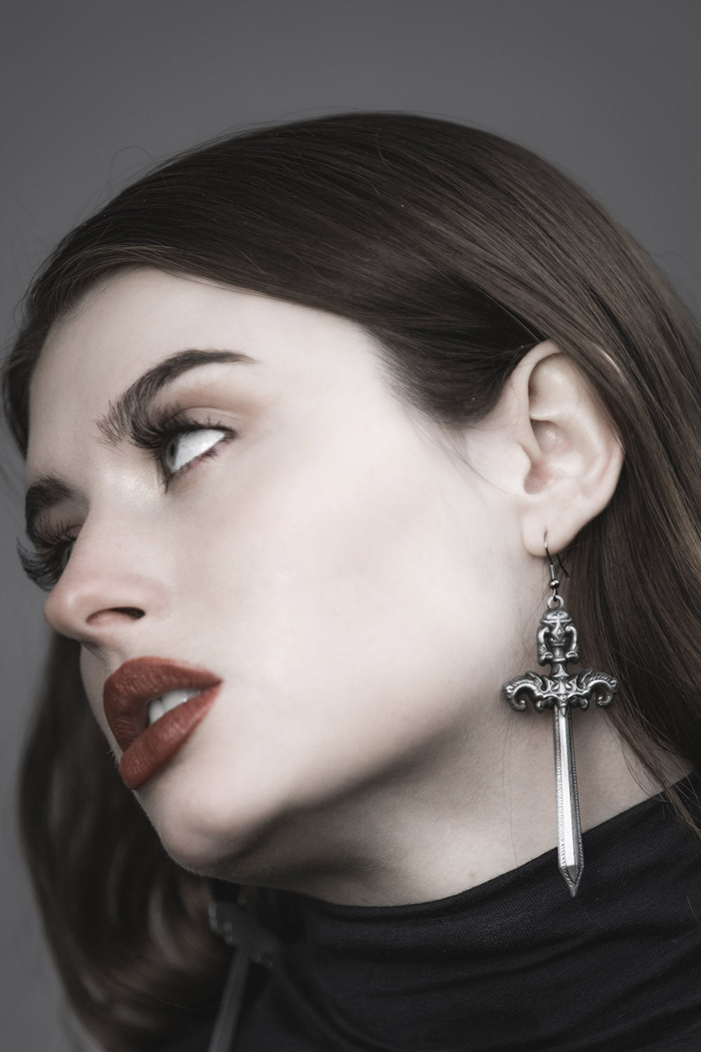 lightweight stainless steel goth earrings