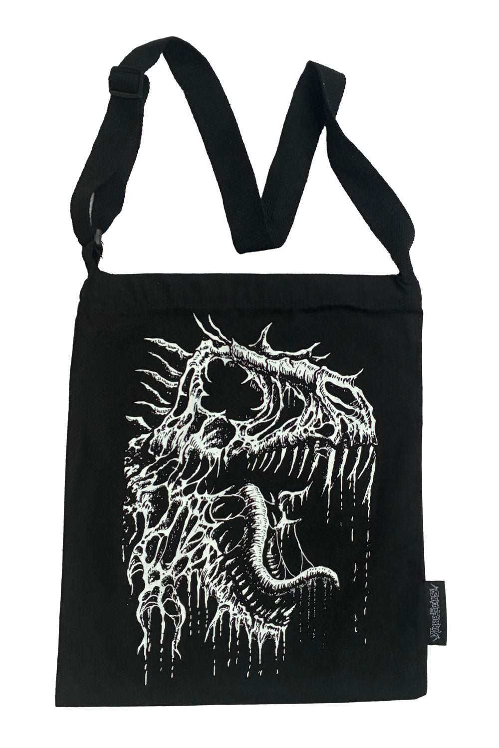 gothic dino t-rex skull shopper tote 