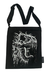 gothic dino t-rex skull shopper tote 