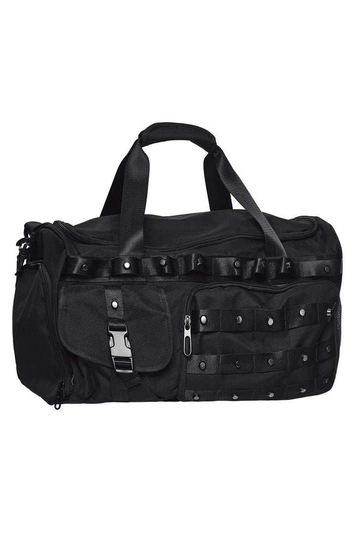 studded tactical duffel bag