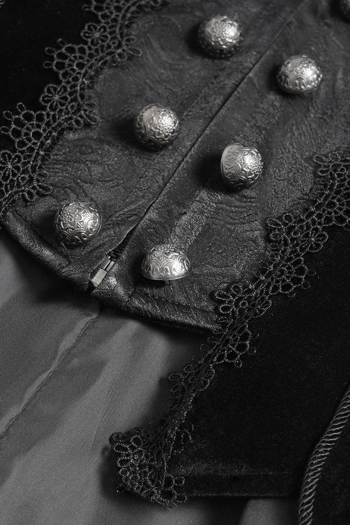 womens romantic goth long black vampire goth jacket