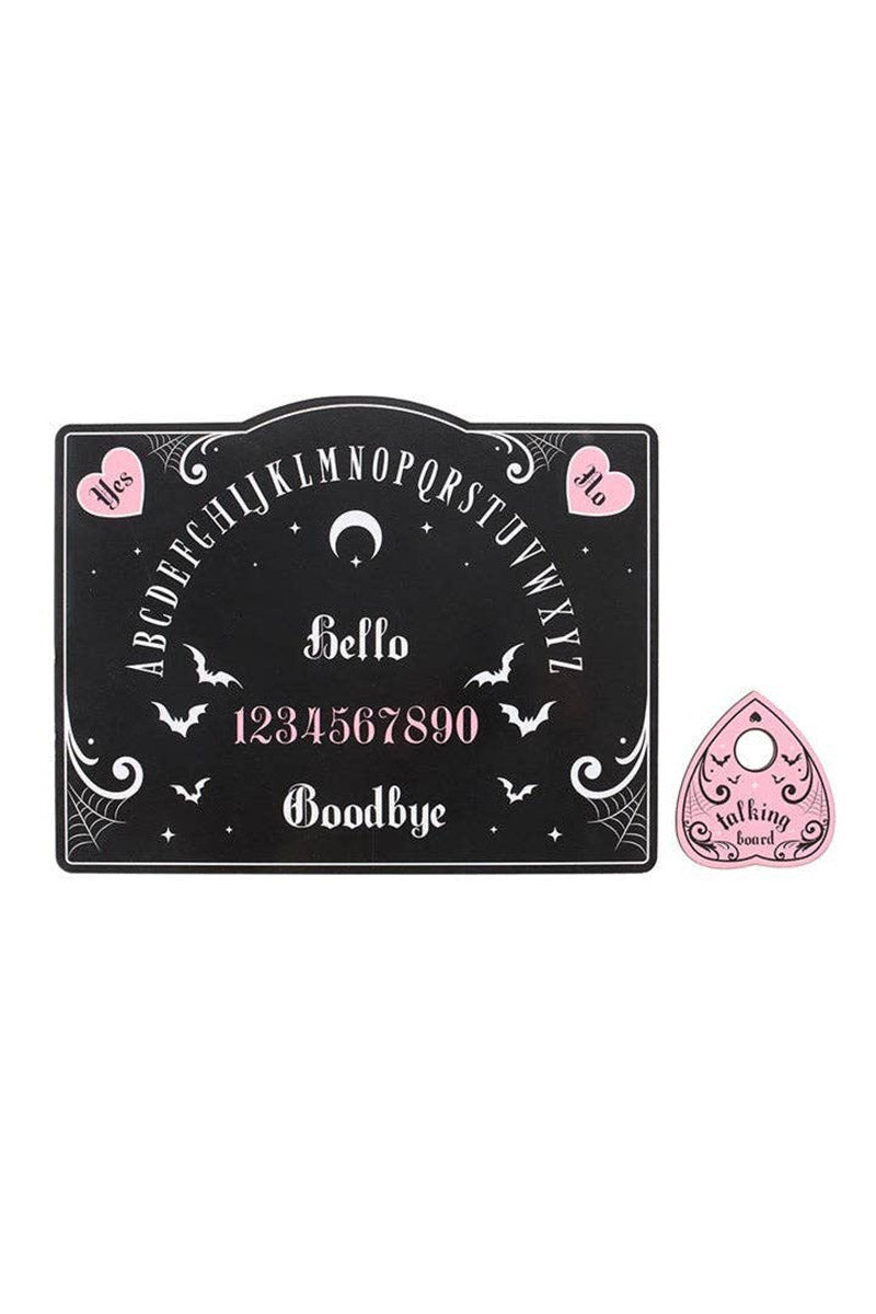 pink and black pastel goth ouija board