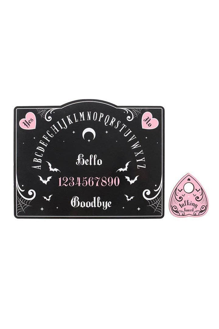 pink and black pastel goth ouija board
