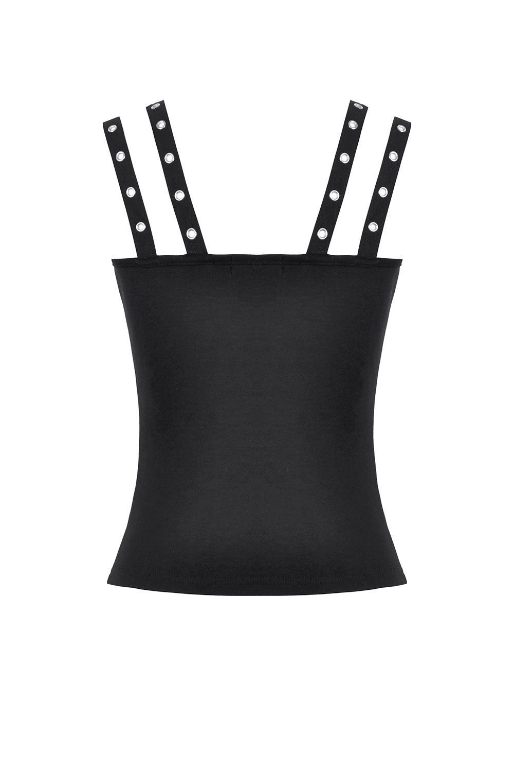 Double strap punk tank top in black for women from Dark In Love