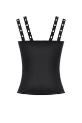 Double strap punk tank top in black for women from Dark In Love