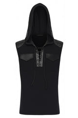 underground punk hooded vest with mesh hood from Punk Rave for men
