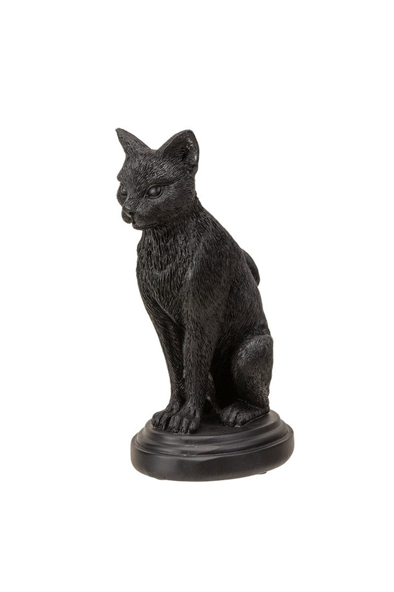 gothic black cat candlestick holder