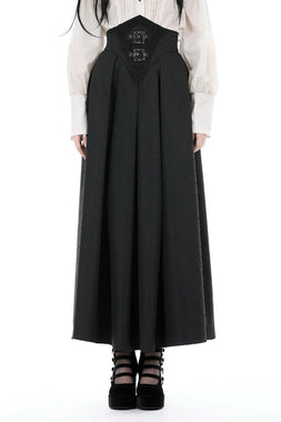 Corseted Waist Maxi Skirt [With Pockets]
