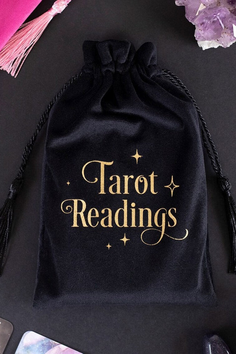 Bolsa con cordón para lecturas de tarot [NEGRA]