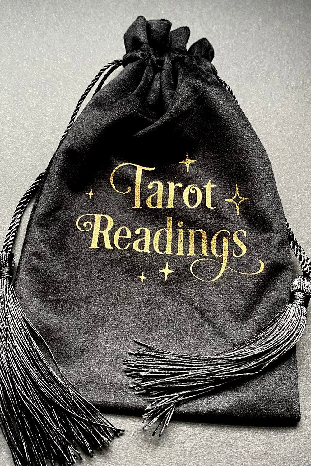 Bolsa con cordón para lecturas de tarot [NEGRA]