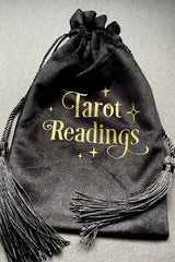 Bolsa con cordón para lecturas de tarot [NEGRA]