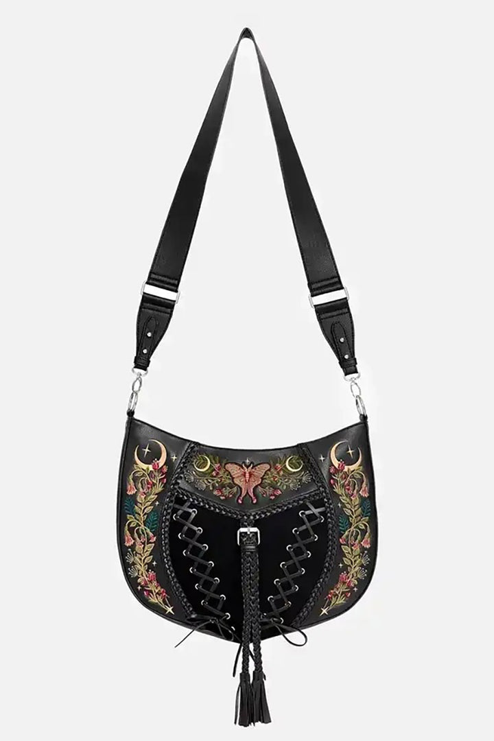 hippie dark goth lace-up bag by restyle
