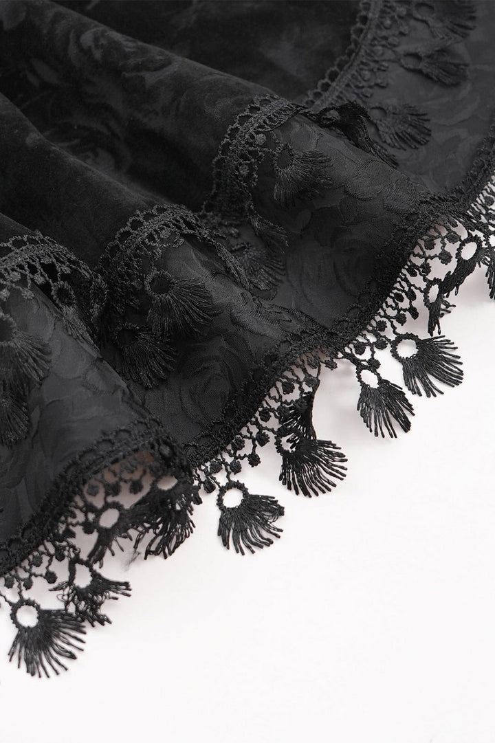 velvet goth lace-up velvet mini skirt 