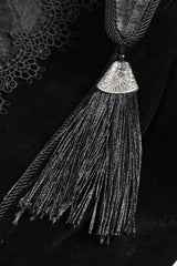 black vampire goth jacket with tailcoat and tassels 