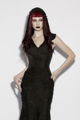 sleeveless dress with attached hood