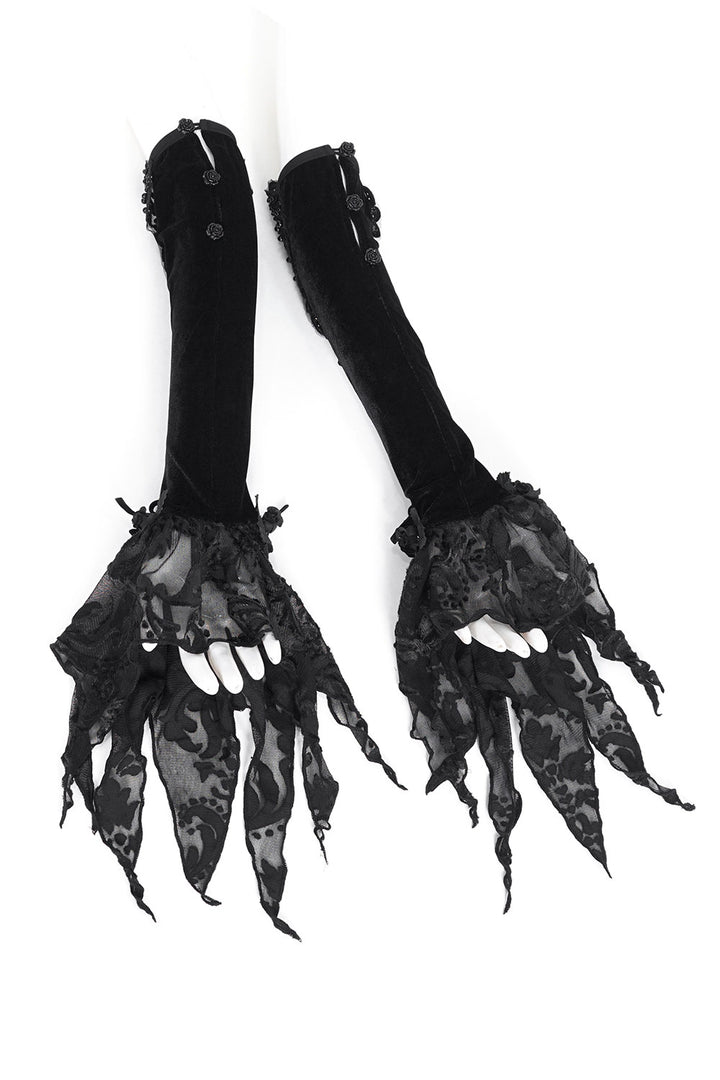 vampire goth ball gloves