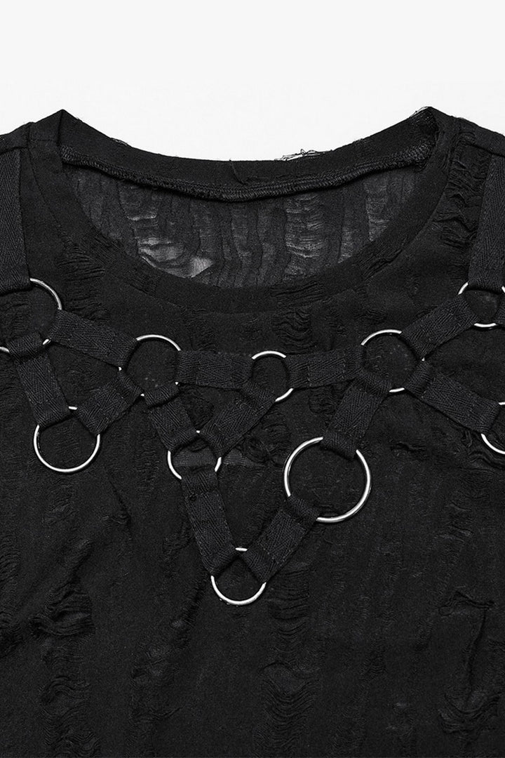 black o-ring punk hardware top