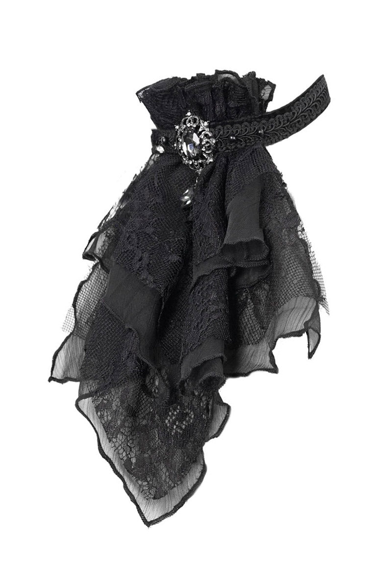 netted lace ruffle cravat necktie