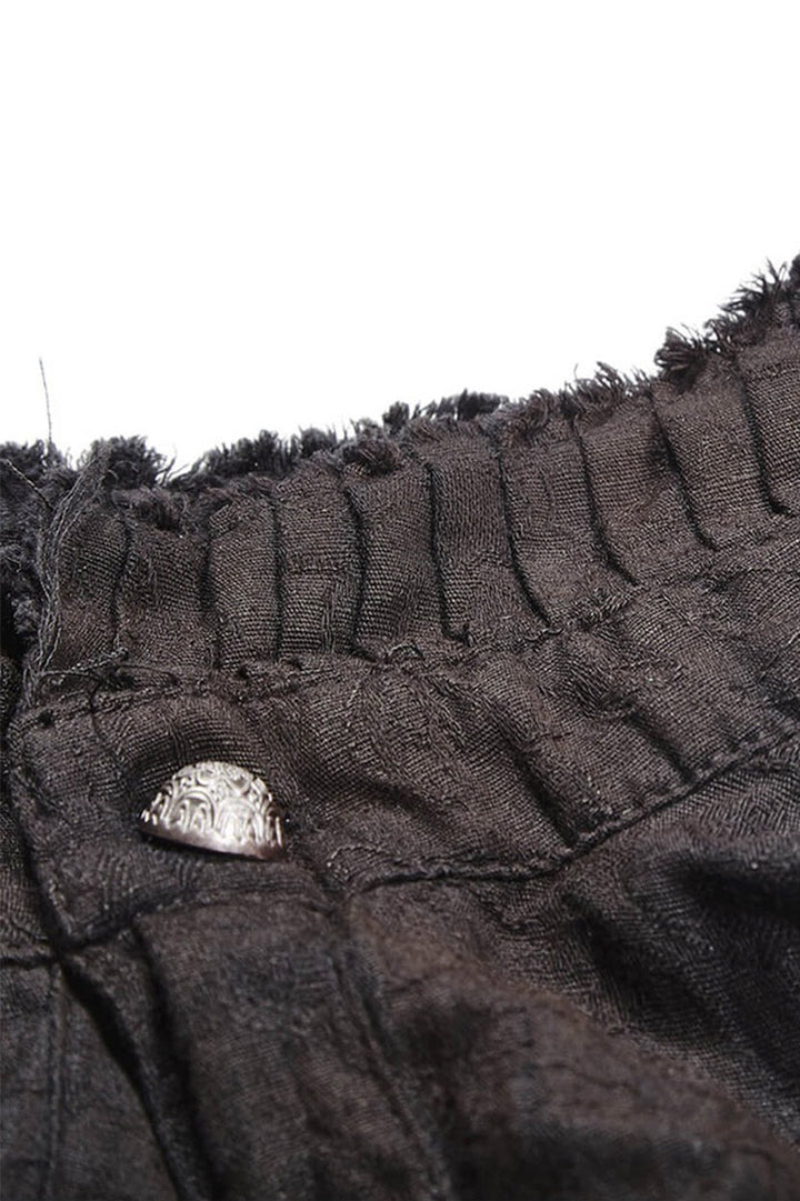 mens long sleeve antiqued distressed black shirt