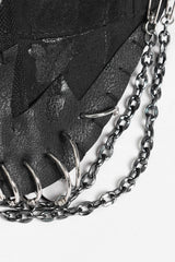 pierced mens distressed gothic hat with chains 